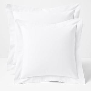2 Pack Euro Pillow Shams 22x22 600 Thread Count 100% Organic Cotton  White Square Pillow Covers with 2 Inch Flange, Soft & Smooth Premium Hotel-Quality Pillowcases Set of 2