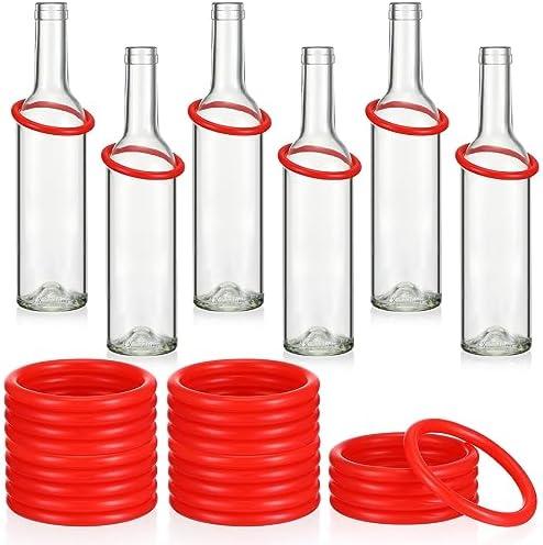 Shappy 31 Pcs Ring Toss Game Set Include 25 Rings and 6 Glass Bottles Fun Target Carnival Games for Outside Activity Carnival Party Favor 1 Missing