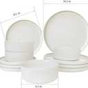 UDNORDGLOE Porcelain Dinnerware Sets for 4, 12 - Piece Ceramic Plates and Bowls Sets,Stoneware Clip and Scratch Resistant Dishware, Microwave and Dishwasher Safe, Matte White