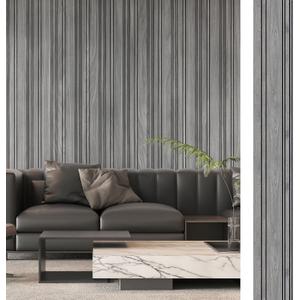 Art3d 4-Pack Glue-On Wall Panels, Wood Grain Texture Interior Wall Decor, 104"x12" Recycled Polystyrene Wainscoting Panels, Low Emission for Living Room Bedroom, Earth Grey Oak