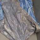 Suhine Christmas Sequins Women Princess Hooded Cape Costume Shiny Fairy Mermaid Cloaks Cosplay Party God (160 cm, Mainly Silver and Blue)