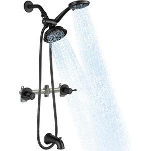 2 Handle Shower Faucet Set with Tub Spout Matte Black Two Handle Shower Faucet Set Bathtub Shower Faucet and Shower Trim Kit