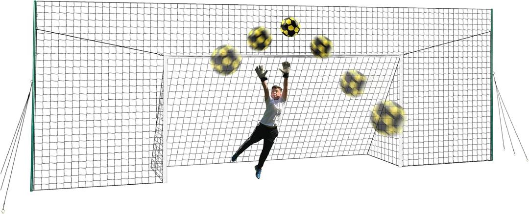 Soccer Goals & Soccer Backstop Net with Rebounder - All-in-One Backyard Net - Sports & Outdoors Soccer Goal for Volley, Passing, Solo Training, L