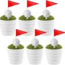 6 Sets Golf Party Decorations Centerpieces Kit - Complete Golf Theme Table Decor with Golf Balls, Artificial Moss, Plastic Pots, Floral Mud & Red Flags for Birthday, Sports Theme Party
