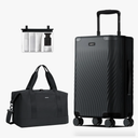 ECOHUB Hardside Expandable Carry On Luggage, 20" Rolling Luggage 22x14x9 Airline Approved with Spinner Wheels & TSA Lock, Lightweight Small Hardshell Travel Suitcase Valises, 20inch Carry-on Black