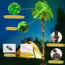Ledido 7FT Lighted Palm Trees for Outside Patio, 179LED Palm Tree Outdoor with 5 Coconuts Bendable Leaves Waterproof, Artificial Fake Trees for Pool, Yard, Deck, Home, Party, Indoor Christmas Decor