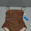 CUPSHE Women Swimsuit One Piece Bathing Suit Square Neck Cutout Back Tummy Control with Adjustable Spaghetti Strap, size M, Chestnut Brown