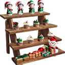 Wooden Cupcake Stand - 4 Tier Cupcake Display Stand, Rustic Tiered Display Stand, Tool Free Installation Cupcake Stand for Baby Shower Decorations Birthday Party Supplies