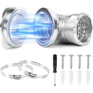 Magnetic Dryer Vent Coupling  Easy Quick Connect & Disconnect Hose Kit with Strong Magnet,Airtight Seal & Self-Alignment DesignEasy Installation & Cleaning-Included a 2.9ft 4" Duct & 2 Clamps