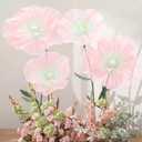 4 Pcs Wedding Giant Flowers Decorations 24 Inch 16 Inch 3D Large Silk Flowers Artificial Faux Floral Backdrop for Wedding Graduation Bridal Shower Party Supplies(Pink and Green Gradient)
