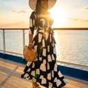 Yajedo Womens Casual Summer Maxi Dress Plus Size Sexy Wrap V Neck 3/4 Sleeve Sundress with Pockets (XXL)