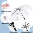 Aodaer 30 Pieces Clear Wedding Umbrellas 40 Inch Foldable Lightweight Transparent Umbrella with Storage Box Automatic Open Close Windproof Stick Travel Umbrella for Adult Outdoor Wedding