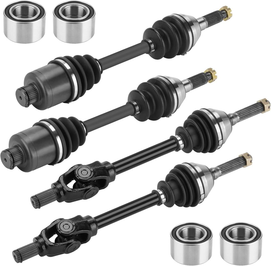 Front and Rear ATV CV Axle and Wheel Bearing Set for Polaris Sportsman 400 500 600 700/Magnum 330/ATP 330 500 2002 2003 2004 2005- Full Set (4 axles & 4 wheel bearings)