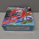 16 Ft Flexible Car Race Track, Flex Ramp with 12 Suction Cups, Compatible with Hot Wheels and Diecast 1/64th Cars, Double Tracks Long Rolls Up Portable Racetrack (Blue)