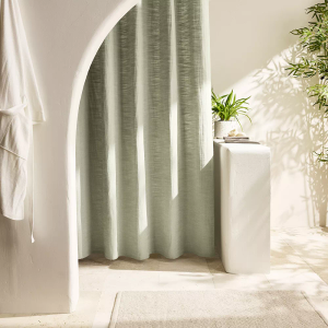 Miryana Solid Slub Shower Curtain 68"-70"