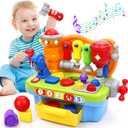 ORWINE Toys for 1 Year Old Boy, Musical Toddler Tool Bench, Montessori Educational Toys with Sound Lights Effect, Shape Sorter, One Year Old Boy Birthday Gift, Engineer Pretend Play Workbench