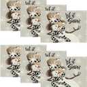 Artoid Mode Grey Snowman Snowflakes Let it Snow Winter Placemats Set of 6, 12x18 Inch Seasonal Christmas Table Mats for Party Kitchen Dining Decoration (Silver)