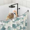 Mcrbeay Curved Shower Curtain Rod, Adjustable 40-72 inches Extra Wide Curved Shower Rods for Bathroom, Rust proof Shower Rod, Stainless Steel Curved Curtain Rod for Shower, Bathtub, Brushed Nickel