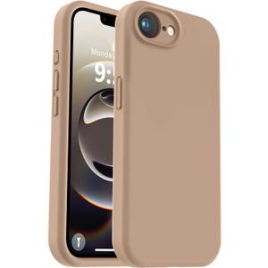 Vooii Compatible with iPhone 17e Case and for iPhone 16e Case, Liquid Silicone Upgrade [Camera Protection] [Anti-Scratch Microfiber Lining] Shockproof Phone Case for iPhone 17e/16e 6.1" - Light Brown