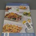 COOK WITH COLOR 8-Piece Deep Glass Baking Dish Set with Plastic Lids  Casserole and Food Storage Containers for Lasagna, Leftovers  Freezer-to-Oven, Microwave & Dishwasher Safe, Fluted Blue