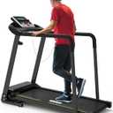 Redliro Walking Treadmill with Long Handrail for Balance, Recovery Fitness Exercise Machine Foldable for Home use with Holder for Phone & Cup,LCD Display, 300 lbs Capacity