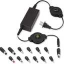 ReTrak 65W Universal AC Laptop Charger, ReTrak Laptop Charger with 13 Adapter Tips, Retractable Universale Laptop Power Adapter Charger, Ultrabook/Notebook/Netbook Wall Charger, ETCHGNBUNN2