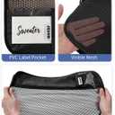 WANDF 7 Set Compression Packing Cubes for Travel, Shirt Folder for Wrinkle-Free, Suitcase Organizer Bags Set for Carry-On Checked Luggage Duffle Bag Women Men(Black)