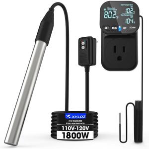 120V 1800W Immersion Electric Water Heater,Submersible Water Heater with Thermostat & GFCI . Suitable for Sinks, Bathtubs, Washbasins, Small Swimming Pools, Water Storage Tanks, Hot Tubs and Buckets