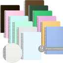 miikoul 12 Pack A5 Spiral Lined Notebooks, 8.3" X 5.5", 60 Sheets/120 Pages Wide Ruled Notebook Spiral Journals Bulk Paper Cover Notepad 12 Colors for Students Taking Class Notes Home Office Gift