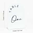 JINMURY White Arch Wedding Table Numbers 1-15 with Stands, 5x7 Inch Acrylic Arch Sign with Black Lettering, White Acrylic Table Numbers for Wedding Reception