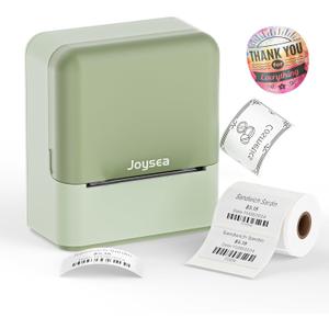 Joysea D2 Bluetooth Label Maker Machine, Portable Thermal Label Printer for Home, Office, Business, Easy-to-Use Sticker Printer (Green)