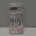 iFiLOVE for iPhone 16 Pro Max Bling Liquid Castle Fireworks Case, Cute Luxury Sparkle Flowing Glitter Quicksand Shockproof Protective Case Cover for Girls Women Kids (Pink)