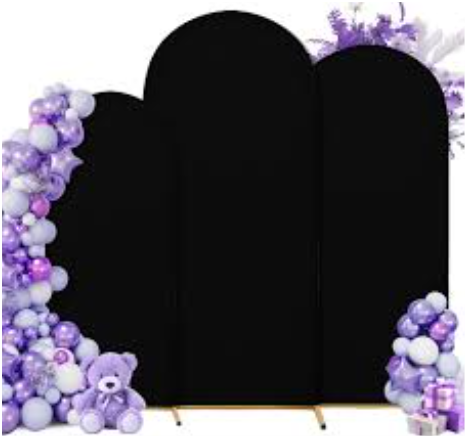 SUKAIKEQA 3Piece Arch Cover Bundle – 7.2FT, 6.6FT & 6FT Stretch Spandex Backdrop Set – Wedding, Birthday & Photo Booth Arch Covers for Every Event