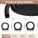 alophoty 10 Ft Rubber Weather Stripping Door Seal, D Shaped Automotive Weather Stripping, Car Door Seal Strip, Self Adhesive Soundproofing Weatherstripping for Doors Windows Car Truck Auto RV