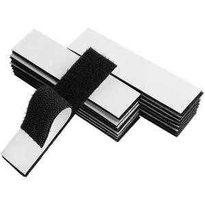 6 x Melsan 1x4 inch Hook and Loop Strips with Adhesive - 15 Sets, Strong Back Adhesive Fasten Mounting Tape for Home or Office Use - Instead of Holes and Screws, Black