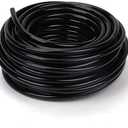 3/8" Irrigation Tubing 50ft, Heavy Duty Blank Distribution Tubing, Watering Drip Automatic Irrigation Equipment Set for Garden Greenhouse,Flower,Patio Black