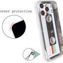 FAteamll Case for iPhone 15 Pro Max Matte Finish Heavy Duty Soft Back Cover with Reinforced Corners TPU Soft Bumper Retro Cassette Tape Case Compatible with iPhone 15 Pro Max