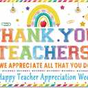 Colorful Thank You Teachers Backdrop Banner 73 x 43 Inch Happy Teachers Appreciation Week Party Background Banner Thank You Teachers Party Decorations Teachers Day Party Supplies