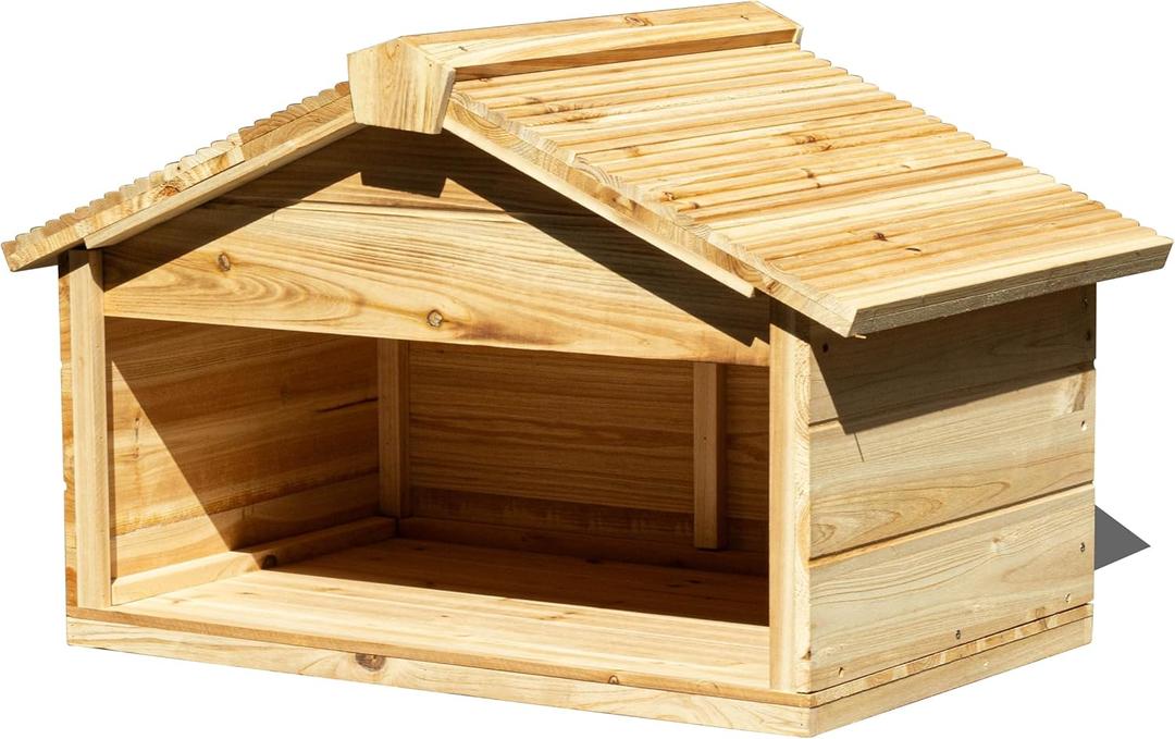 BalterFF Cat Houses for Outdoor Cats Wooden Weatherproof Shelter Winter Stray Cat Houses Feeder