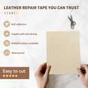 Leather Repair Tape,16 x 80 Inches Self Adhesive Leather Repair PatchLeather Repair Kit for FurnitureCouches,Car Seats,Cabinets,Handbags(Beige-Fine Lines)