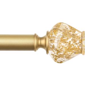 Curtain Rod Gold 32 to 58 Inch, HOTOZON Heavy Duty Curtain Rods for Windows, Decorative Single Drapery Rod with Exquisite Translucent Twisted Finials, Christmas Gifts