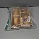 Rustic 8 Piece Wood Desk Drawer Organizer Tray, Nightstand Organizer, 4 Size Wooden Drawer Divider Organizer Set For Office Vanity Makeup Jewelry Bedroom Clothes Storage(Natural)