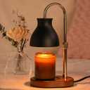 SOKCVSEA Candle Warmer Lamp Timer- Candle Lamp Warmer Height Adjustable, Birthday Gifts for Mom Women, House Warming Gifts New Home Decor, Wax Melt Warmer with 2 Bulbs Black Gold
