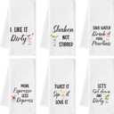 Cocktail Martini Hand Towel - 6Pcs Martini Fun Bathroom Decorative Absorbent Soft Polyester Dish Towels for Bar Dining Room Home Party Decor, Housewarming Gift for Cocktail Lovers Hostes (White)