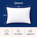 JOLLYVOGUE Pillows Queen Size Set of 4, Washable Supportive Firm Bed Pillows with Oeko-Tex Certified Soft Down Alternative Fill, Luxury Hotel Quality for Side, Back, and Stomach Sleepers