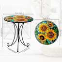 Sunflower Side Table Outdoor, 18 Inch Metal Accent Table, Indoor Small Round End Tables, Plant Stand Tables for Outside Yard Balcony Garden Bedside, round, 18-inch diameter, 19.5-inch height