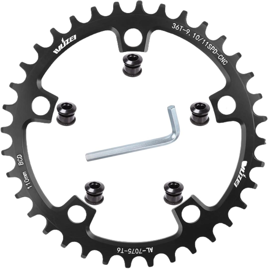 110/130 BCD Chainring 36/38/40/42/44/46/48/50/52/54/56/58/60T Round Narrow Wide Bicycle Chainring with 5 Screws for Road Bike Folding Bicycle