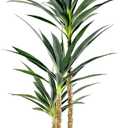 Waoops Artificial Tree 4.7Ft Faux Agave Plant with 3 Heads in Plastic Pot Fake Tree for Home Decor Indoor or Outdoor Office Decoration Housewarming Gift(4.7 Feet-1 Pack)