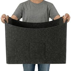 ZAUNFOOY 85L Large Laundry Storage Basket with Handles, Collapsible Laundry Hampers for Dirty Clothes, Felt Organizer Basket for Blanket Toy Gifts, Living Room & Car Trunk 23.6 x15.8 x15.8