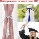 JayRui 2 Pcs Graduation Cord Honor Cords Bachelor Gown Cords Master Doctoral Graduation Cords with Tassle Durable Stylish Versatile for College High School Preschool Graduates (White+Blue)